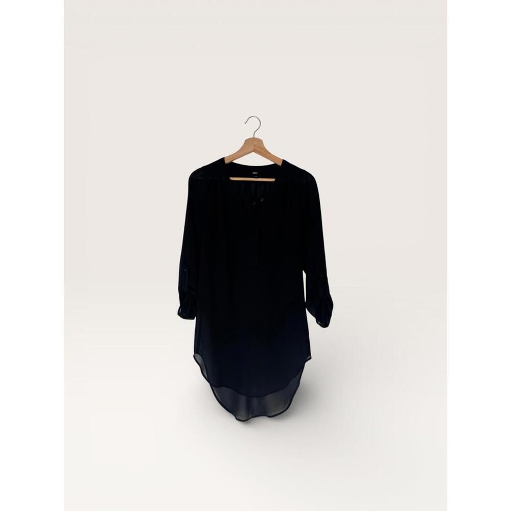 Mossimo Black Sheer Tunic Blouse Size XS